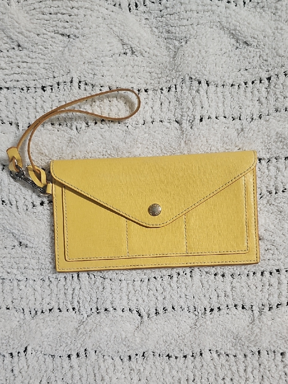 Dooney & Bourke Yellow Ashby Envelope Wristlet Clutch with Strap